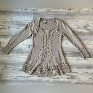 Tan fit and flair sweater